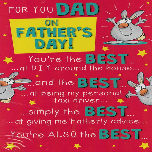 Humour Funny Father’s Day Card for Dad   -   Regal Publishing    -   9  x   6   inches