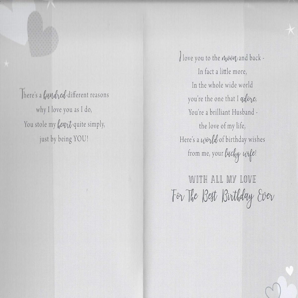 Husband Birthday Card | Modern Happy Birthday Card for Husband   -   9 x 6 inches