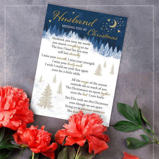 Husband Grave Memorial Christmas Card   -   120   x   165 mm
