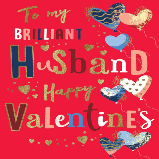 Husband Valentine's Day Card  -  Avant Garde   -   9 x 6 inches