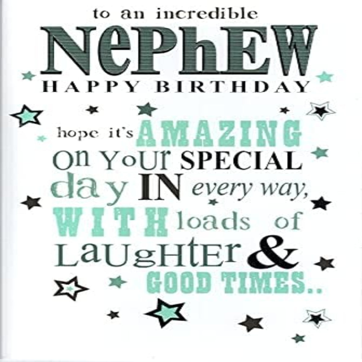 Incredible Nephew Birthday Card   –    Special Birthday Wishes    -    210   x   290 mm