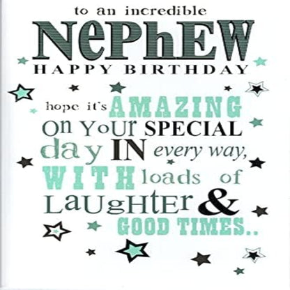 Incredible Nephew Birthday Card   –    Special Birthday Wishes    -    210   x   290 mm