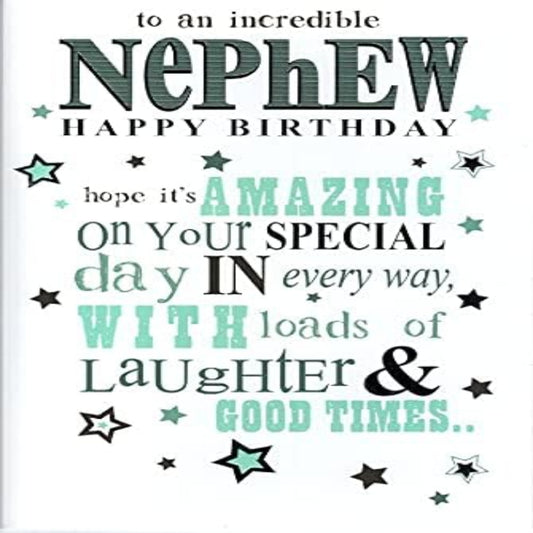 Incredible Nephew Birthday Card   –    Special Birthday Wishes    -    210   x   290 mm