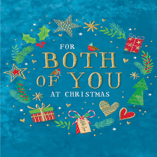 Large Modern Christmas Card To Both Of You  -  12  x  9  inches