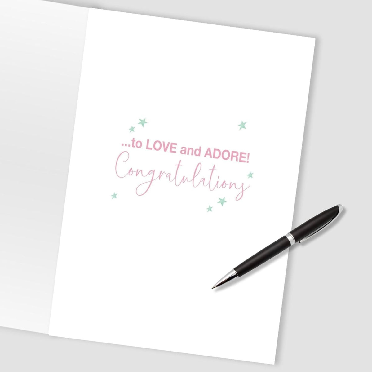 Large New Baby Girl Congratulations Card – Embellished Keepsake  -  Second Nature  -  23cm x 30cm x 0.5cm
