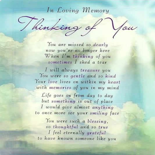 Loving Memory Graveside Memorial Card | Thinking of You  -  16 x 24 cm