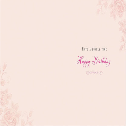 Luxury Birthday Card for Her with Gifts and Balloons   –   8  x  6 inches