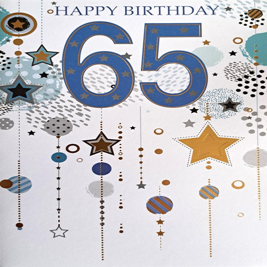 Men's 65th Birthday Card | Happy 65th Birthday Greeting Card  -  19.5 x 13.5cm