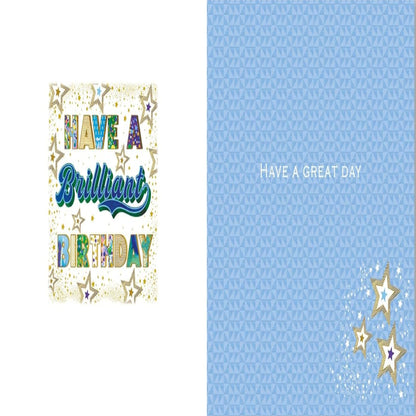 Men’s Birthday Card with Bold Stars & Foil Finish    -   150  x  150 mm