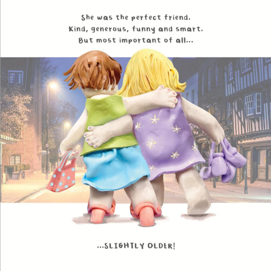 Model Family Birthday Card for Friend    –    Ladies Walking at Night   -   Multi-Coloured   -   16.5   x   16.5 cm