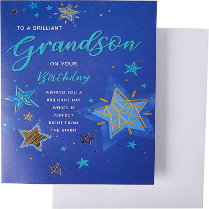 Modern Birthday Card for Grandson | Piccadilly Greetings   -   9 x 6 inches