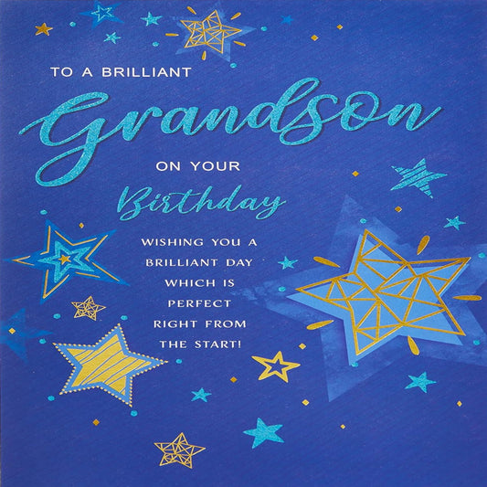 Modern Birthday Card for Grandson | Piccadilly Greetings   -   9 x 6 inches
