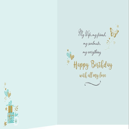Modern Birthday Card for Wife |  Piccadilly Greetings  -  8  x  6 inches
