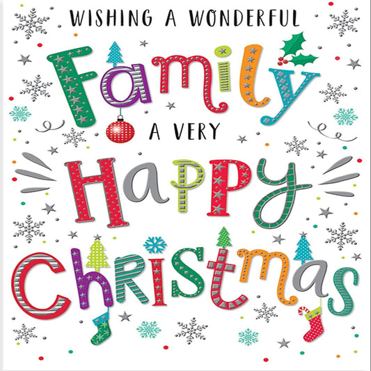 Regal Publishing Modern Christmas Card to a Family - 8 x 6 inches