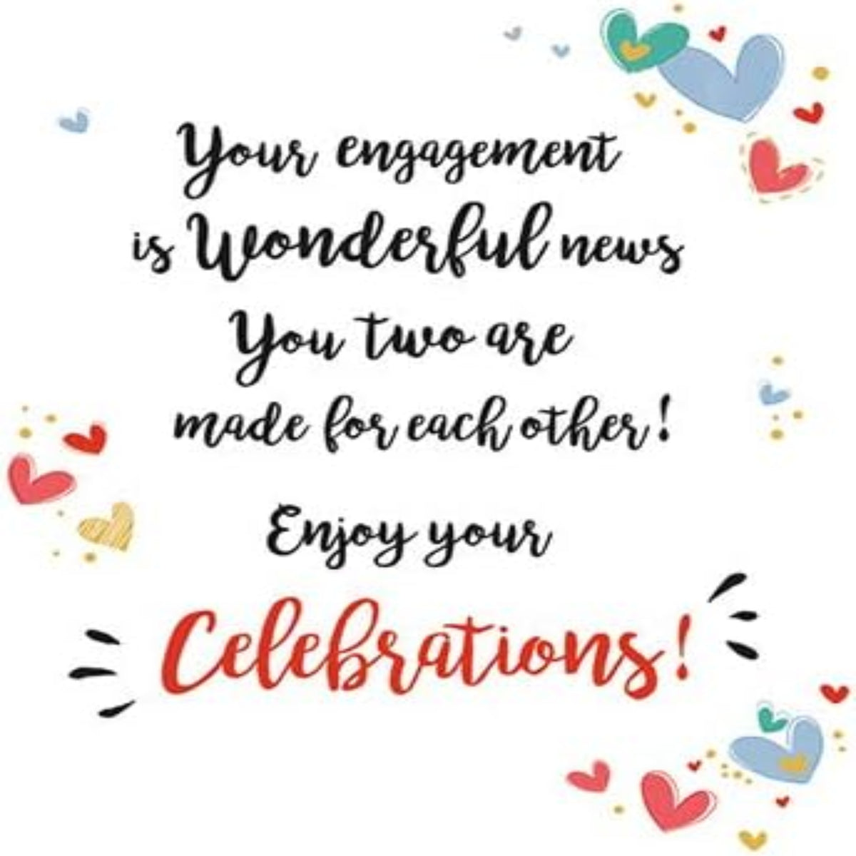 Modern Engagement Congratulations Card  –   Piccadilly Greetings   -   8  x  6 inches