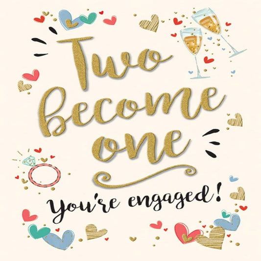 Modern Engagement Congratulations Card  –   Piccadilly Greetings   -   8  x  6 inches