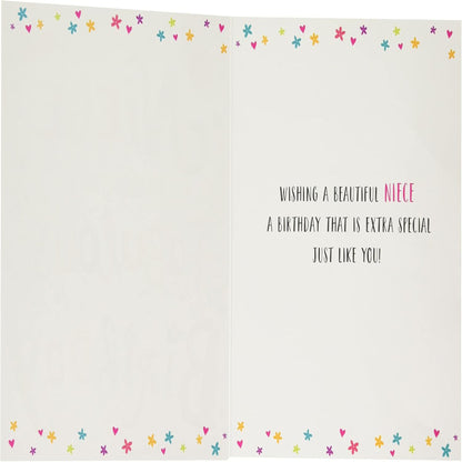 Modern Niece Birthday Card   -    Regal Publishing     -   pink|gold|green|black|white   -    8 x 6 inches