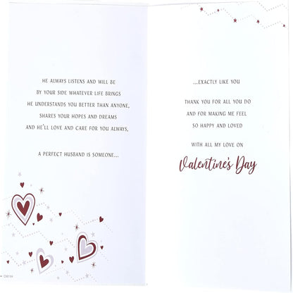 Modern Valentine’s Day Card for Husband   –   Regal Publishing   -   9  x  6 inches