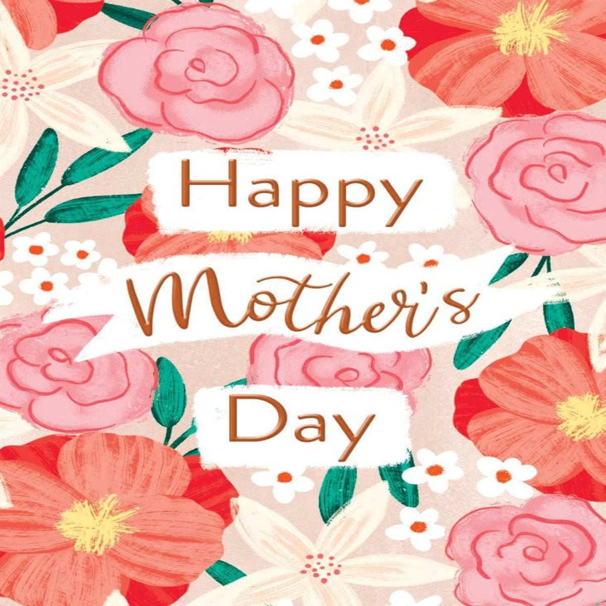 Mother's Day Card Floral Design | Piccadilly Greetings   -   7 x 5 inches