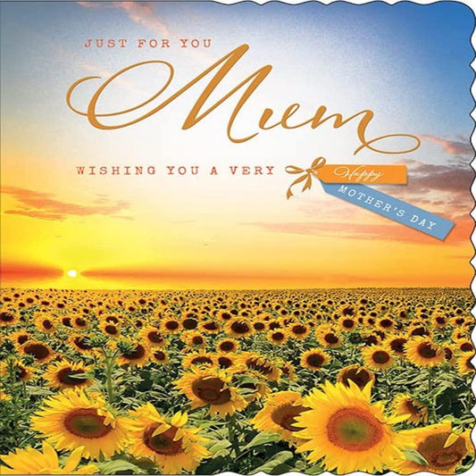 Mother's Day Card Just for You Mum | Beautiful Floral Greeting Card  - Avant Garde  -  8 x 6 inches