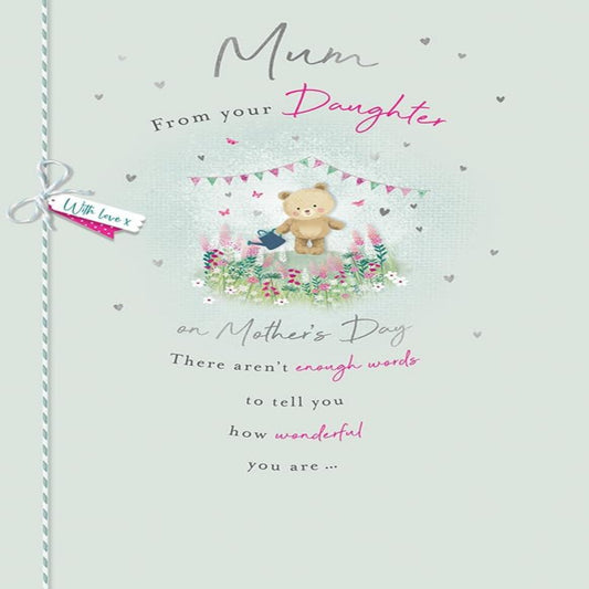 Mother's Day Card for Mum From Daughter  -  9  x  6 inches