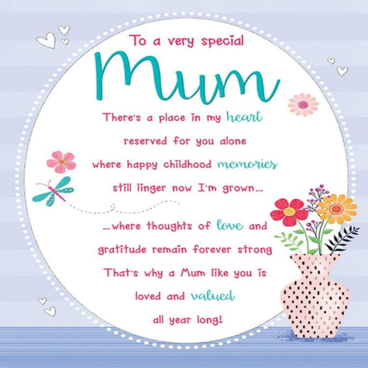 Mother's Day Card for Mum | Greeting Card  -   8  x  6 inches