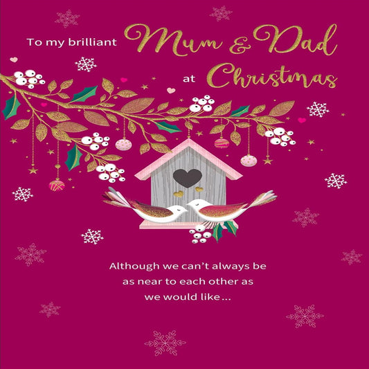 Mum & Dad Christmas Card   –   Traditional  Christmas Greeting Card    -   Regal Publishing  -   9 x 6 inches