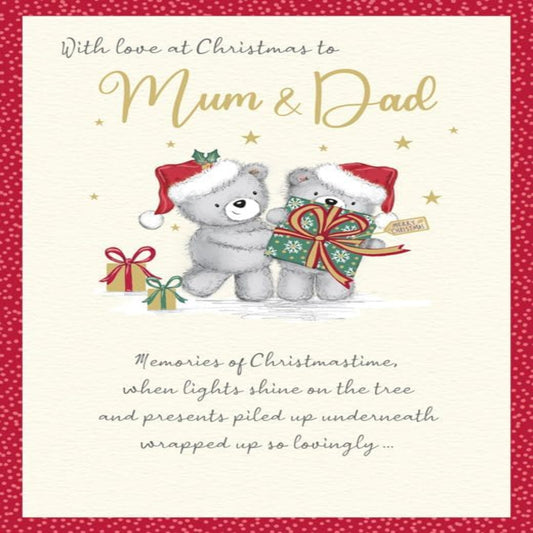 Mum & Dad Christmas Card – With Love   -   Regal Publishing   -   9  x  6  inches