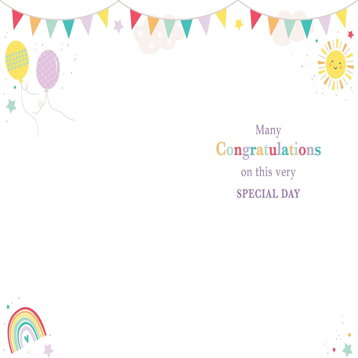Naming Day Card with Rainbow Foil Finish | Beautiful Greeting Card   -    Lovely Verse     -   13cm   x   19cm