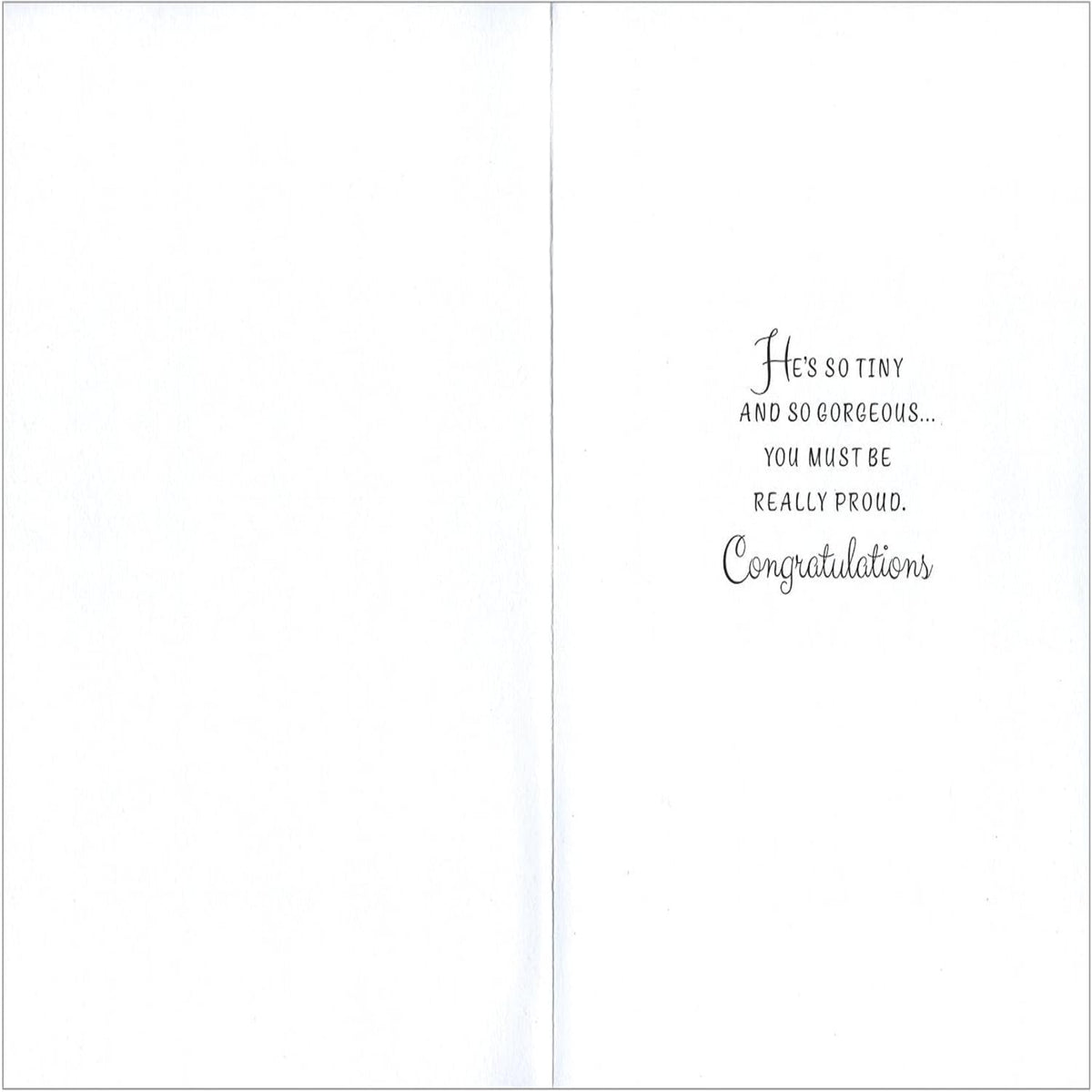 New Baby Boy Congratulations Card | Newborn Baby Greeting Card   -   7.5   x   5.25  inches