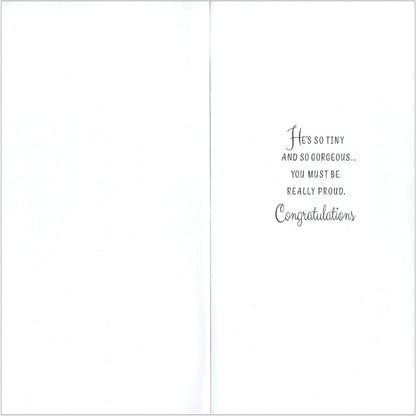 New Baby Boy Congratulations Card | Newborn Baby Greeting Card   -   7.5   x   5.25  inches