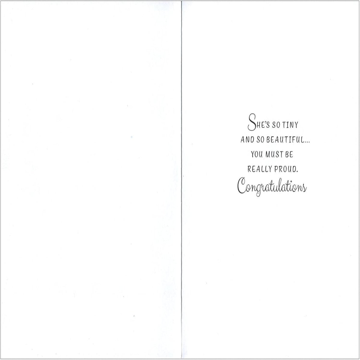 New Baby Girl Congratulations Card | Pink Baby Girl Greeting Card   -    7.5   x   5.25 inches