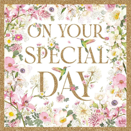 Nigel Quiney Female Birthday Card for Women & Girls | Hummingbirds & Pink Flowers  -  150  x   150mm