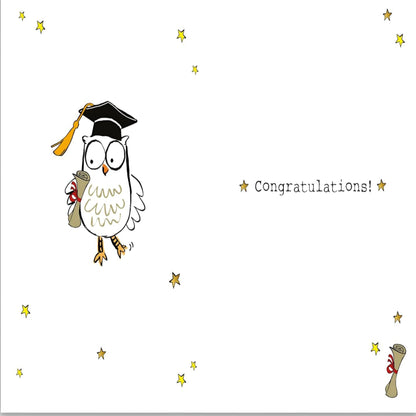 Nigel Quiney Funny Graduation Congratulations Card  –  Owl Exciting Graduation Card for Men & Women  -  178  x  127 mm