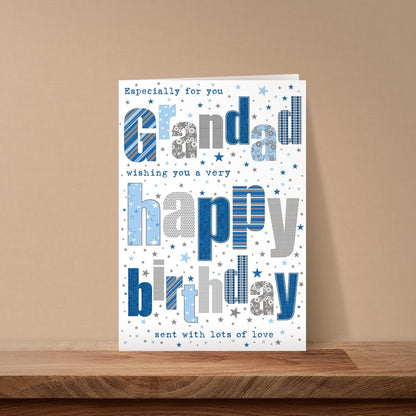 Nigel Quiney Grandad Birthday Card with Star Design | Eco-Friendly    -    197  x  133mm