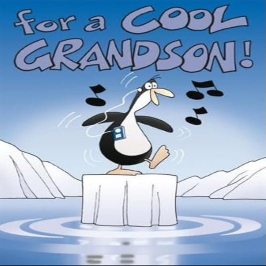 Nigel Quiney  -  Grandson Birthday Card with Penguin Design  -  235  x  162mm