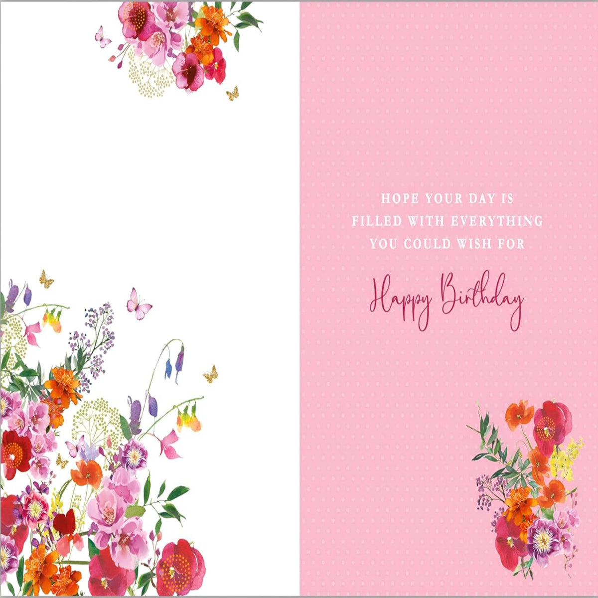 Nigel Quiney Sister Birthday Card – Floral Butterfly Design with Foil Finish  -  196 x 134mm