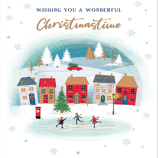 Open Christmas Card   –   Piccadilly Greetings   -   8   x  6 inches