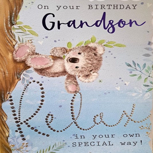Out of The Blue Happy Birthday Grandson Card   –    Premium Relaxing Design  -  210  x  290 mm