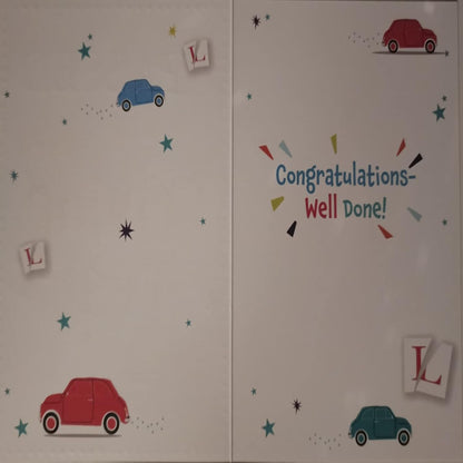 Passed Driving Test Congratulations Card  -   19.5cm  x  13.5cm
