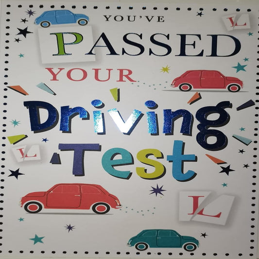 Passed Driving Test Congratulations Card  -   19.5cm  x  13.5cm