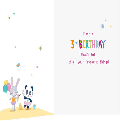 Piccadilly Greetings 3rd Birthday Card for Girl  -  Ice Cream Van Design  -  233 x 156mm