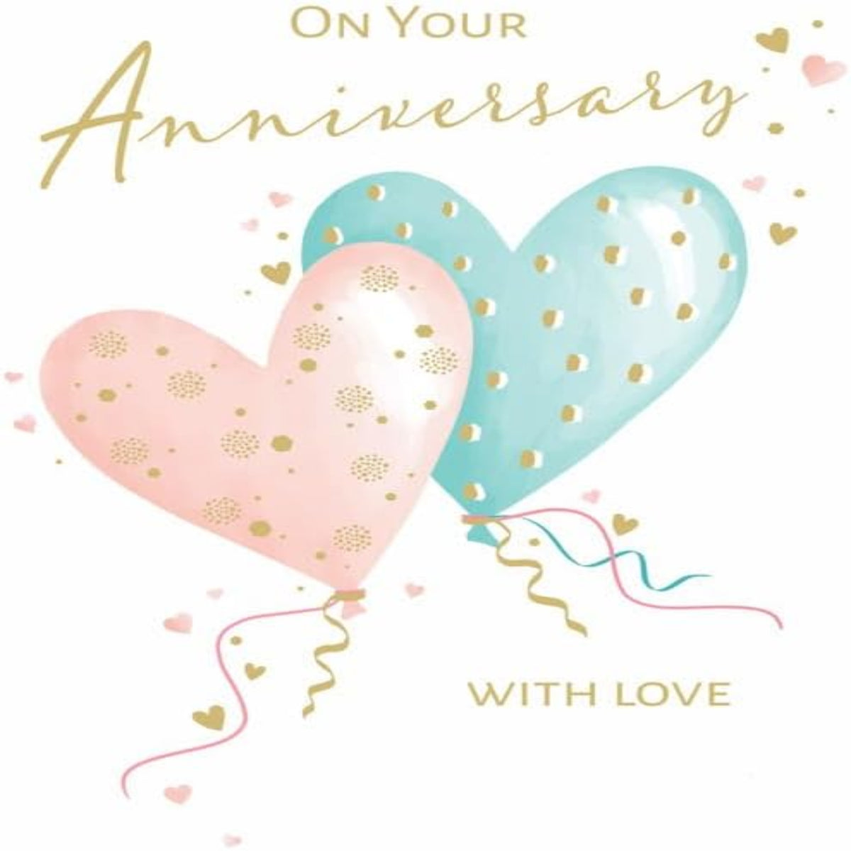 Piccadilly Greetings Anniversary Card with Balloons  -   8  x  6 inches