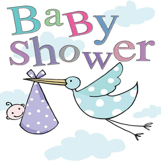 Piccadilly Greetings Baby Shower Card  –  Traditional Baby Congratulations Card   -  grey|black|blue  -   8 x 6 inches