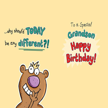 Piccadilly Greetings Birthday Card for Grandson   -    9  x  6  inches