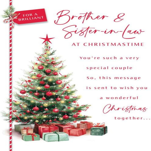 Piccadilly Greetings Brother & Sister-in-Law Christmas Card  - 9 x 6 inches