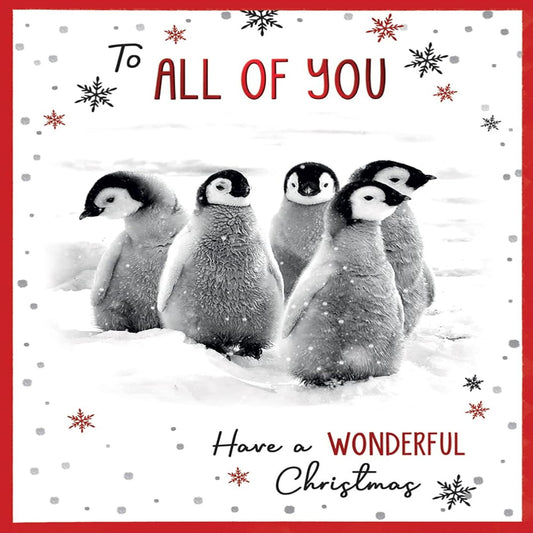 Piccadilly Greetings Character Christmas Card To All Of You - 8 x 6 inches