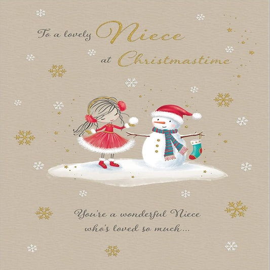 Piccadilly Greetings Character Christmas Card for Niece  - 8 x 6 inches