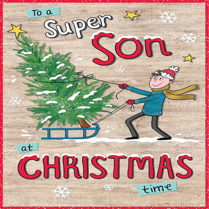 Piccadilly Greetings Character Christmas Card for Son  -  9 x 6 inches