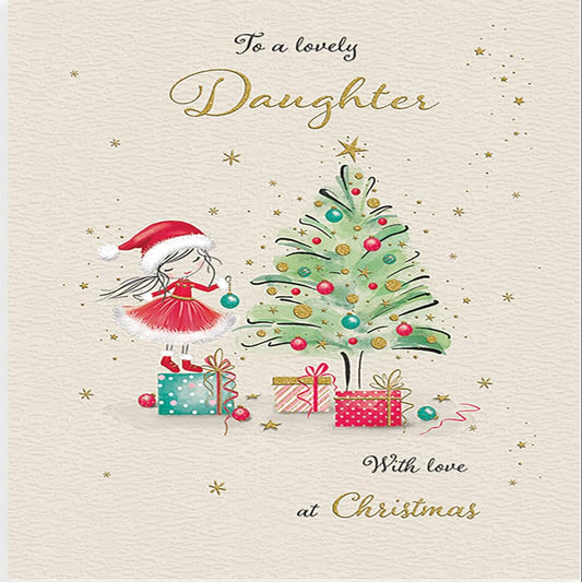Piccadilly Greetings Daughter Character Christmas Card - 8 x 6 inches